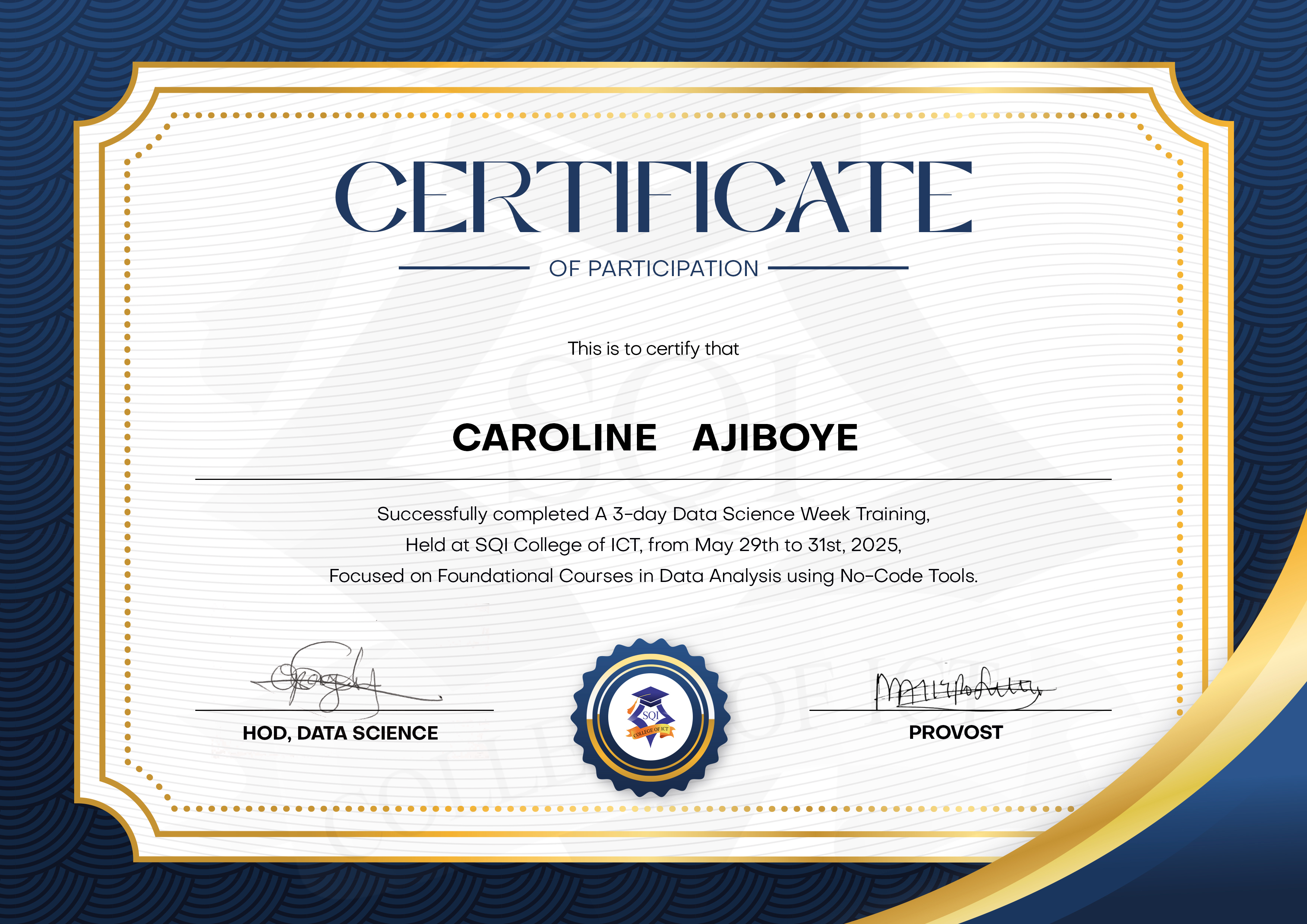 Data Analysis Certification